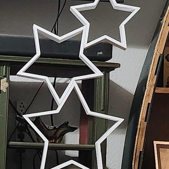 New 3 PCS Wooden Star Christmas Tabletop Decor Christmas Farmhouse Centerpiece - Picture 7 of 9